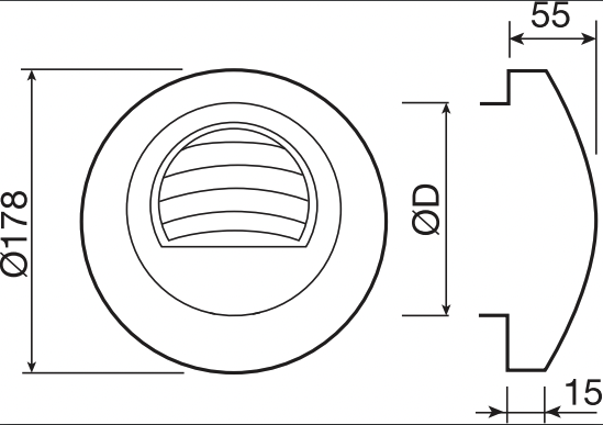 Alize Hygro 15/50 (DIA 125) - Ventilatieventiel afvoer Ø125 15/50m³/h zelfregulerend op basis van luchtvochtigheid kunststof